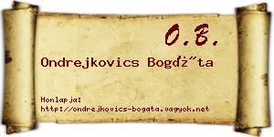 Ondrejkovics Bogáta névjegykártya